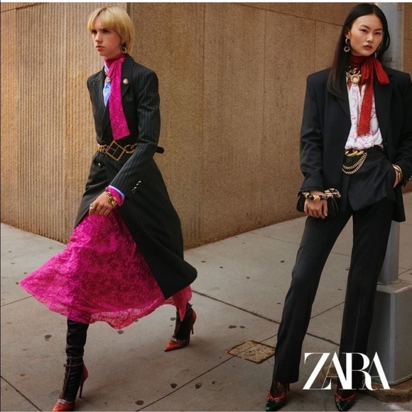 ZARA PINSTRIPE PANTS WITH SKIRT SIZE XS - Picture 11 of 16